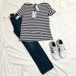 41 Hawthorn Navy and White Striped Tee